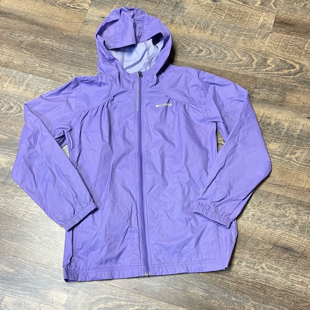 Columbia Girls Switchback II Rain Jacket Purple Size XL Waterproof Hooded